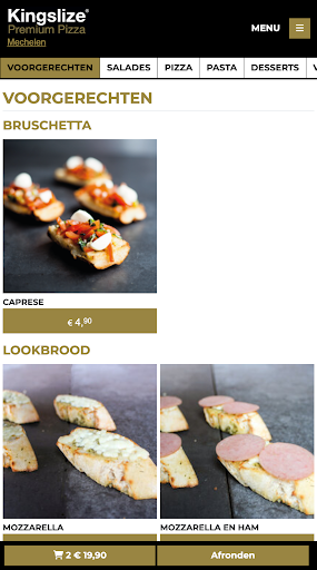 Android application Kingslize Premium Pizza screenshort