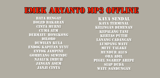 Android application Emek Aryanto Mp3 screenshort