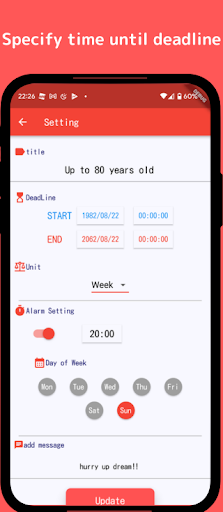 Android application Life Count Down Alarm screenshort