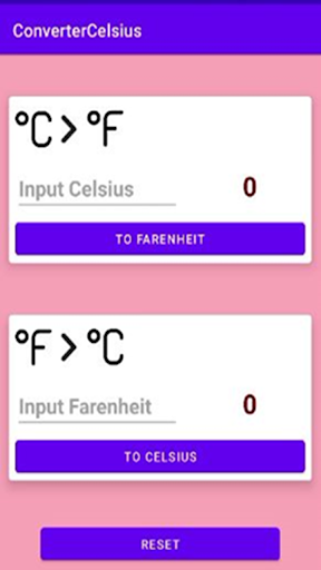 Android application ConverterCelsius screenshort