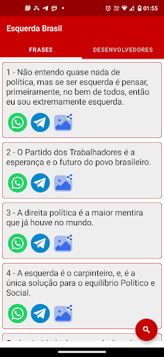 Android application Esquerda Brasil screenshort