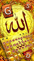 screenshot of Gold Allah Keyboard Theme