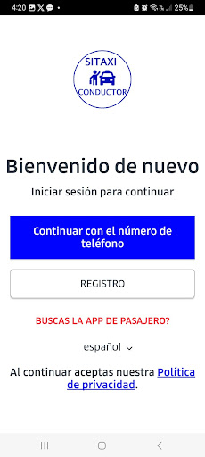 SITAXI CONDUCTOR BETA Screen 2