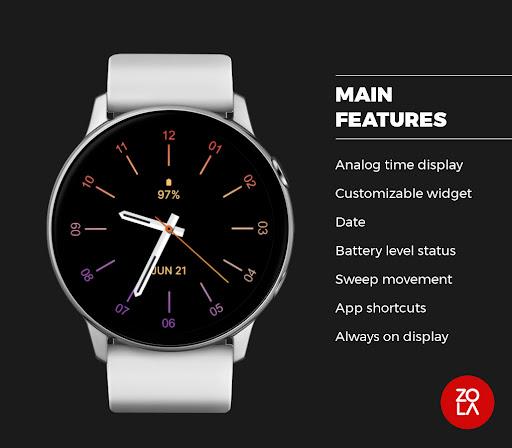 Beauty Black Analog Watch Face Screen 2
