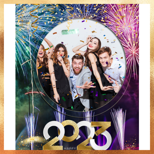New year photo frame 2023 logo