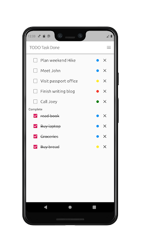 Task Done To Do Ist App Screen 2