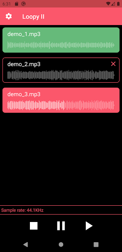 Android application Loopy Audio Looper 2 screenshort