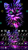 screenshot of Purple Neon Cat Keyboard Theme