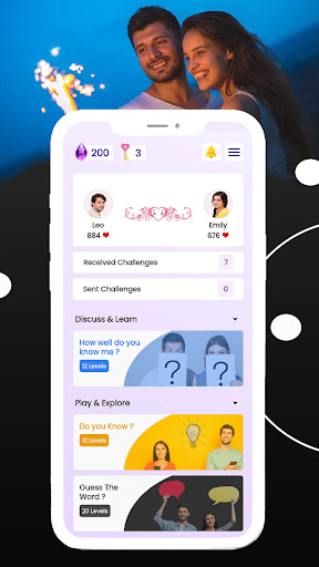 Android application CoupleHug: Couple Games Online screenshort