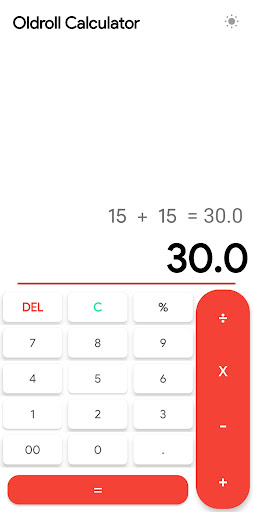 Oldroll Calculator Screen 3
