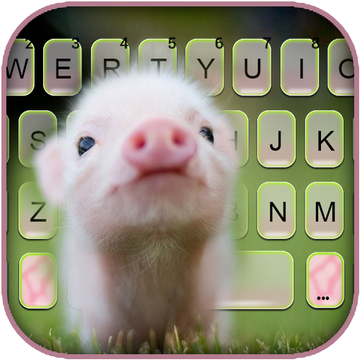 Cute Piggy Keyboard Background logo