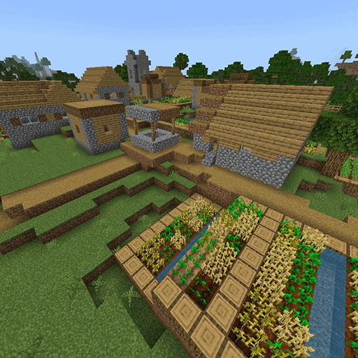 village for minecraft pe logo