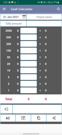 Android application Cash Calculator & Counter screenshort
