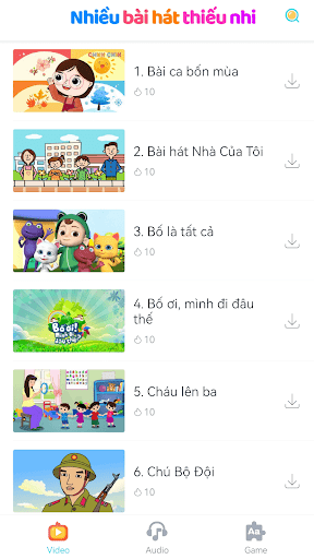 Nhiều bài hát thiếu nhi Screen 2