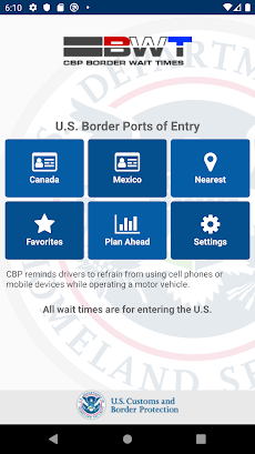 CBP Border Wait Timesのおすすめ画像1