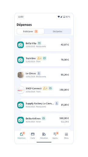 Android application Cleemy Dépenses Bêta screenshort