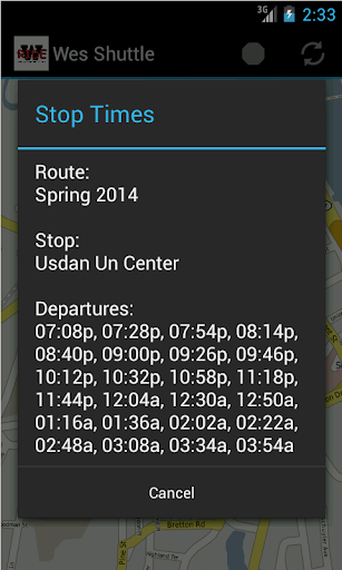 Wes Shuttle Screen 2