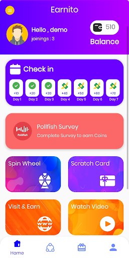 Android application Earnito Reward screenshort