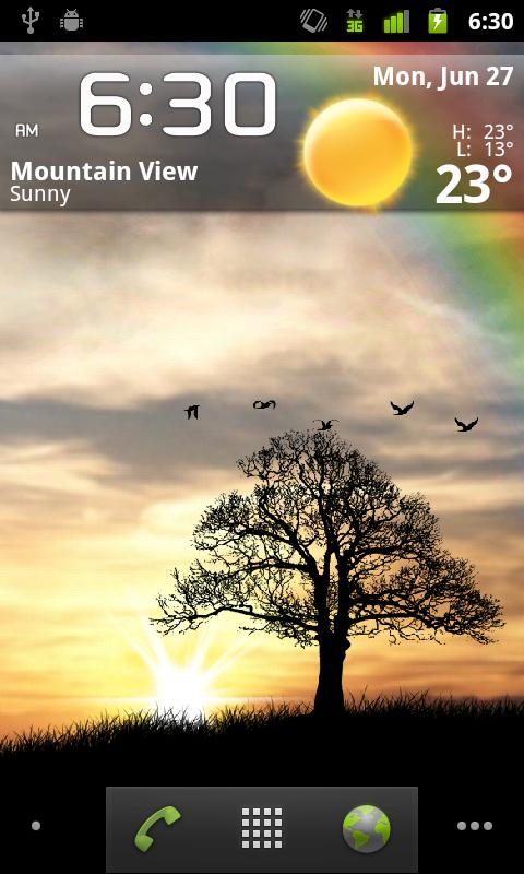 Android application Sun Rise Pro Live Wallpaper screenshort