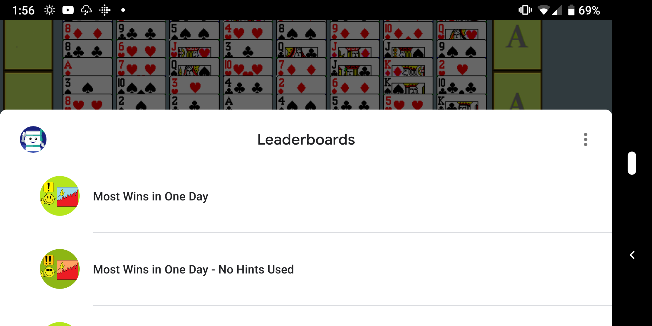 Android application FreeCell with Leaderboards screenshort