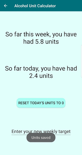 Alcohol Unit Calculator Screen 3