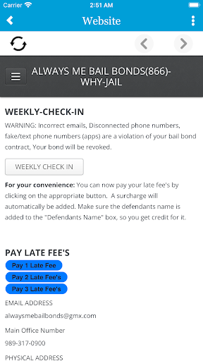 Always Me Bail Bonds Screen 3