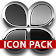 Black silver glas icon pack 3D icon