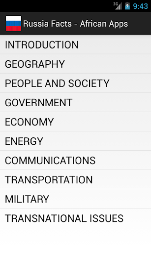 Android application Russia Facts screenshort