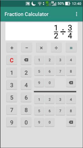 Android application Fraction Calculator - solution screenshort