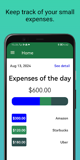 Android application Daily expense control. screenshort