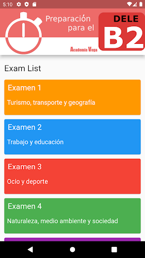 Android application DELE B2 Spanish screenshort