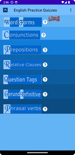 Android application English Practice Quizzes screenshort