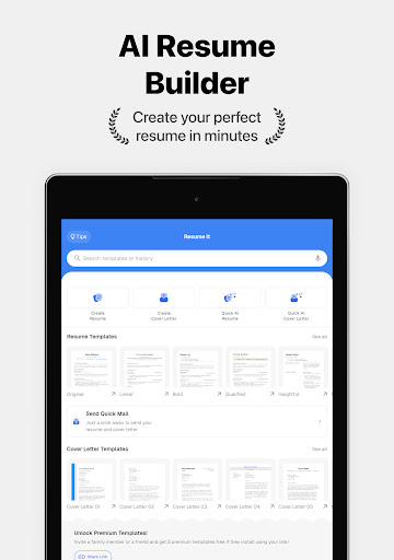 Screenshot of ResumeIT - Quick CV Maker App