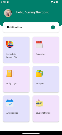 Android application Spark2uTherapist screenshort