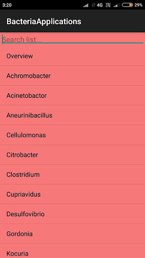 Android application Useful Bacteria & Their Applic screenshort