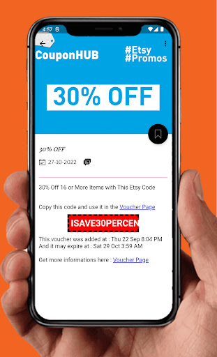 Coupons for Etsy Screen 2