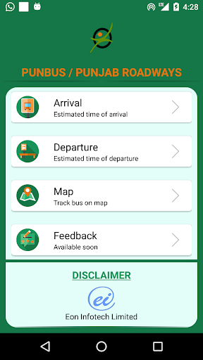 Android application Punbus Tracker screenshort