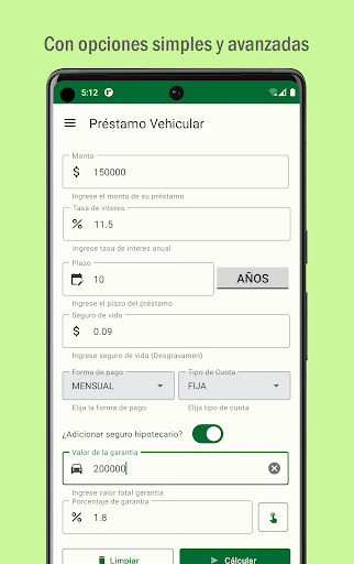 Loan Calculator Screen 2