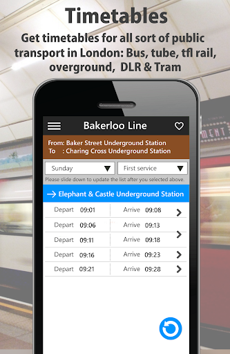 London Bus Time, Tube, Rail, Train, Map, Alert