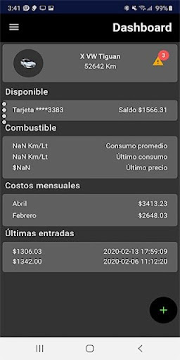 Android application FuelApp Skyguardian screenshort