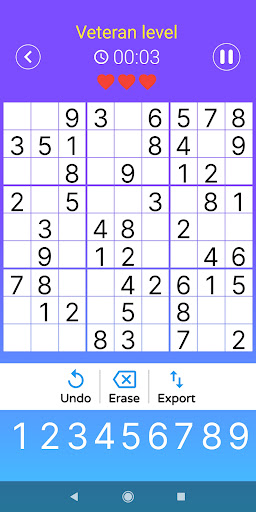 Android application Classic Sudoku screenshort