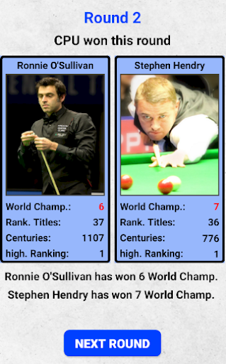 Snooker Card Game Screen 3