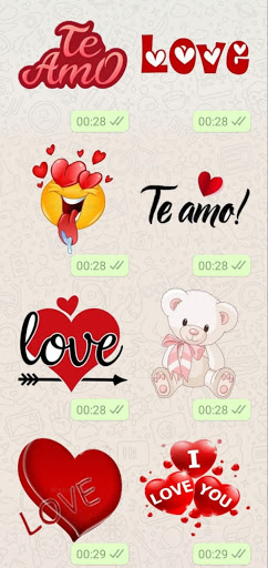 Android application stickers de amor para whatsap screenshort