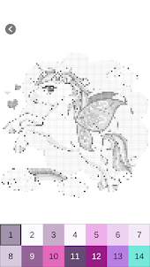 Unicorn Pixel Art Color