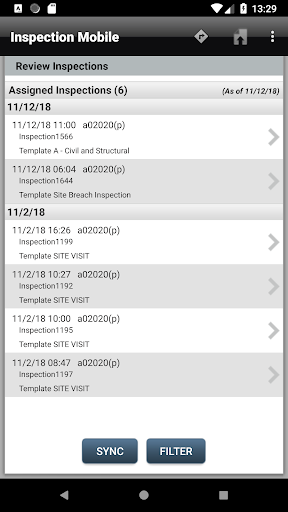 ASB Inspections Screen 3