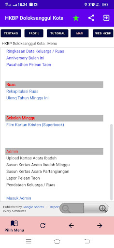 Android application HKBP Doloksanggul Kota screenshort