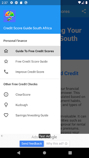 Android application Credit Score Guide SA screenshort