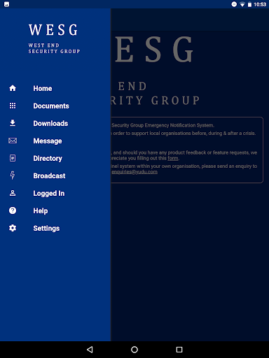 WESG Crisis Management App Screen 2