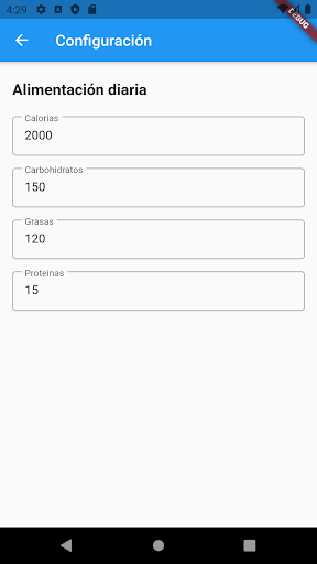 Health log Screen 3