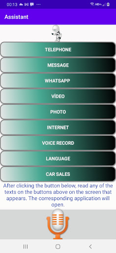 Android application Asistan Sesle Uygulama Yönetin screenshort